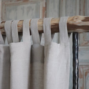 Tab Top Linen Curtain panel Natural Linen drapes Stonewashed Linen Curtain Curtains for Bedroom Custom Linen Curtain Wide Curtains image 1