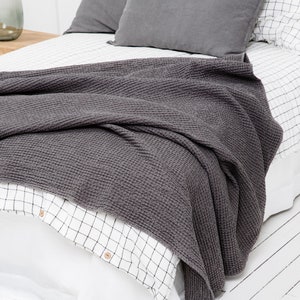 Bedspreads. Waffle Linen Bedspread. Waffle Bedspread. Throw Blanket On Bed. Gray Linen Queen Bed Throw. Luxury Throw Blanket. Couch Cover