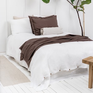 White Linen Duvet Cover. Full, Queen, King Size Linen Bedding. Natural Linen duvet cover. Duvet cover.