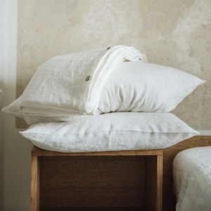Off white Linen bedding set. Linen duvet cover and 2 pillow covers. Linen duvet cover king, queen size, full size duvet.