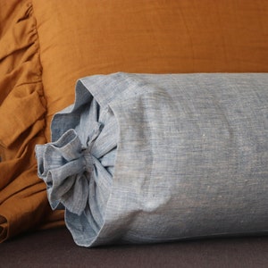Linen bolster pillow cover - Candy pillowcase - Round cushion cover - Linen bolster cushions - Various colors and sizes -  Stonewashed linen