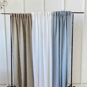 Tab top linen curtain panel (1 pcs). Semi sheer window or door curtain. Linen window curtain. Long Linen Curtain. Custom rod pocket drapes.