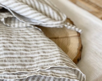 Linen towel - Stonewashed linen tea towels - Stripe linen kitchen towels - Dish towel - Soft linen hand towel - Gift idea.