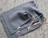 Reusable linen bags - Zero waste linen bread bag - Bags for nuts - Bag for herbs - Kitchen linens - Various colors- Gift