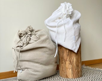 Linen Laundry Bag - Linen Storage Bag - Linen Laundry - Big Linen Laundry Bag - Washed Soft Laundry Bag - Various Colors - Linen Gift