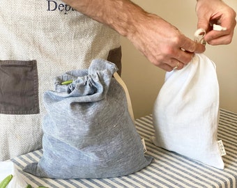 Pure linen bags - Reusable linen bags - Zero waste linen bread bag - Natural bread bag - Linen bread keeper - Many colors - Linen gift