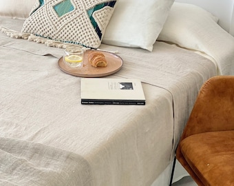 Linen Sofa Cover. Linen Couch Cover. Natural Linen Bedspread. Sofa Cover.