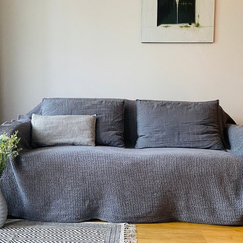 Natural Linen Couch Cover Linen Sofa Cover Linen Slipcover Etsy Canada