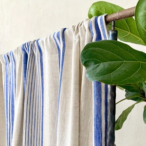 Natural French style linen curtains. Rod pocket linen curtain panel. Heavy linen curtain panel. Handmade linen curtains. Cafe curtains.