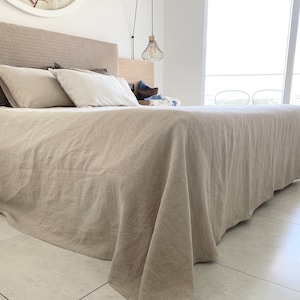Bedspreads. Natural Linen Bedspread. Linen Couch Cover. Linen Coverlet. Slipcover. Linen Bedding.