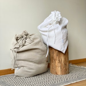 Linen Laundry Bag - Linen Storage Bag - Linen Laundry - Big Linen Laundry Bag - Washed Soft Laundry Bag - Various Colors - Linen Gift
