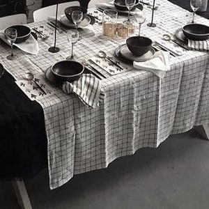 Pure Linen tablecloth. Washed linen tablecloth. Round, square, rectangular table linens. Custom linen cloth. Linen gift.