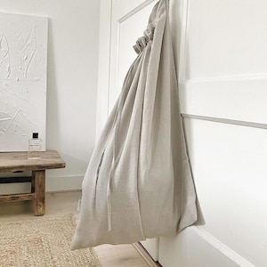 Laundry Bags - Linen Storage Bag - Linen Laundry - Natural Linen clothing Bag - Washed Soft Laundry Bag - Linen Gift - Linen Toys Bag