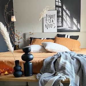 Linen Duvet Cover With Ties. Stonewashed Linen Bedding. Pure Linen Duvet. Duvet Cover King, Queen, Custom. Natural Linen Duvet Cover.