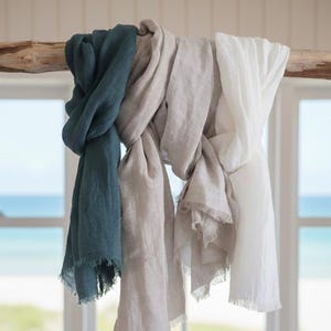 Handgefertigter weicher Leinenschal - Unisex European Style - Leichter Sommerschal