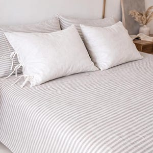 Linen Flat Sheet – Washed Linen Top Sheet | Soft Breathable Bedding | Natural Linen Bed Sheet | Scandinavian Minimalist Style | All Sizes