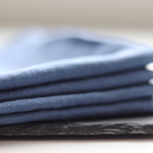 Pure linen napkins - Blue Linen napkins - Handmade linen napkins - Stonewashed linen napkins - SET of 2, 4, 6, 8 . Weddings napkins.