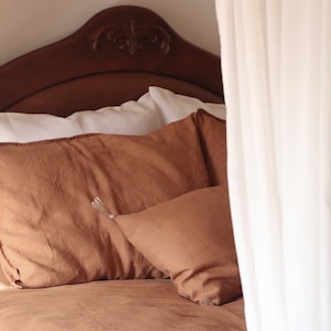 Linen bedding set. Terracotta bedding. Linen bedding. Linen duvet cover. Queen linen bedding. King linen quilt.