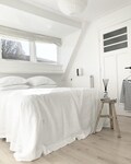 White Linen Bedspread – Soft Washed Linen Quilts, King Size - Linen Couch Cover