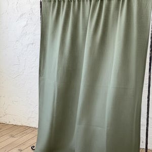 Cortinas de linho verde musgo com efeito lavado, painéis de cortina de linho com bolso para varão, cortinas de linho macias para quarto, decoração rústica para sala de estar. imagem 7