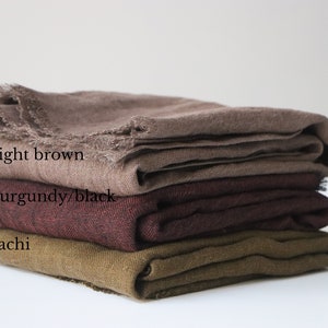 Soft linen scarf Brown scarf Linen scarves Woman scarf Man scarf Unisex scarf Linen gift idea image 3