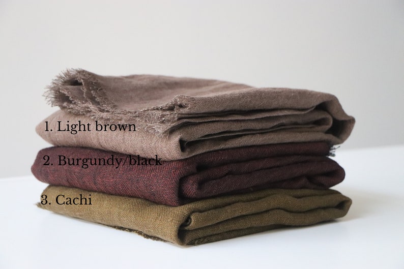 Soft linen scarf Brown scarf Linen scarves Woman scarf Man scarf Unisex scarf Linen gift idea image 3