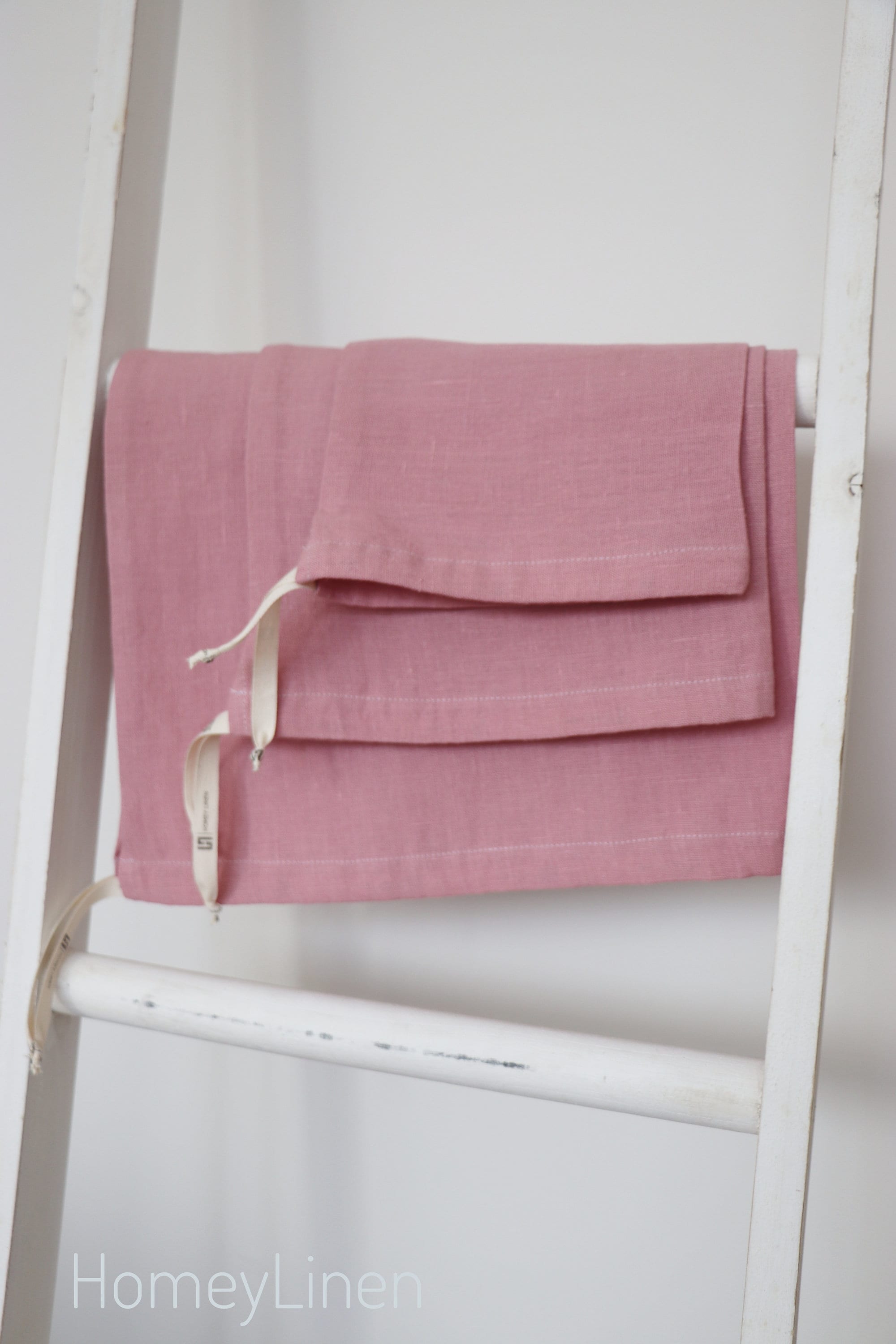 Sac à Pain en Lin. Sacs de Fruits et Légumes Réutilisables Zéro Déchet Rose. Sac Lin Pour Le Pain, S