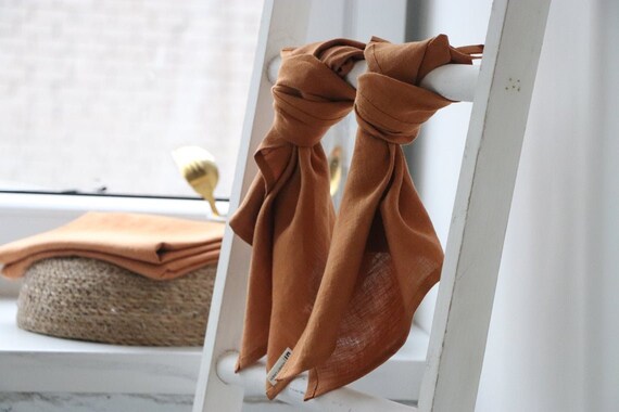 Leinen Küchentuch Set (2) - Handgefertigte, saugfähige Geschirrtücher. Hand Leinen Handtuch