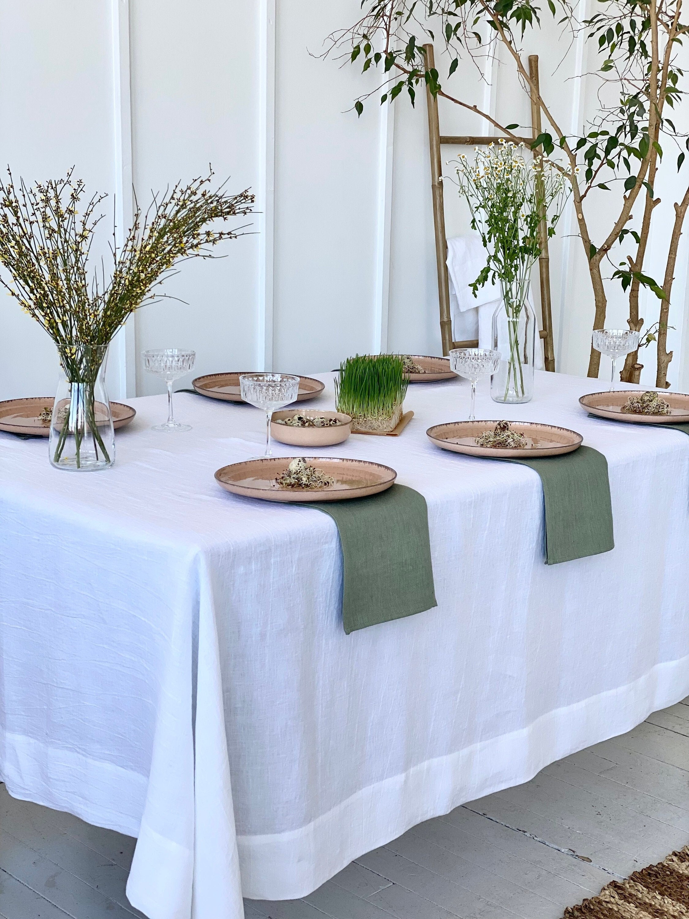 Rustic Linen Tablecloth. Heavier Linen Table Cloth. Linen Etsy