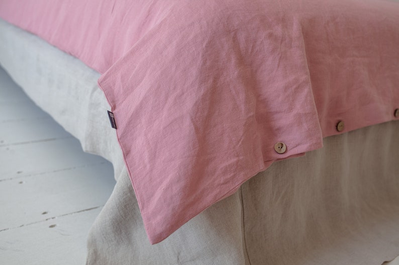 100 Linen Bedding Linen Duvet Cover Pure Linen Pink Duvet Etsy