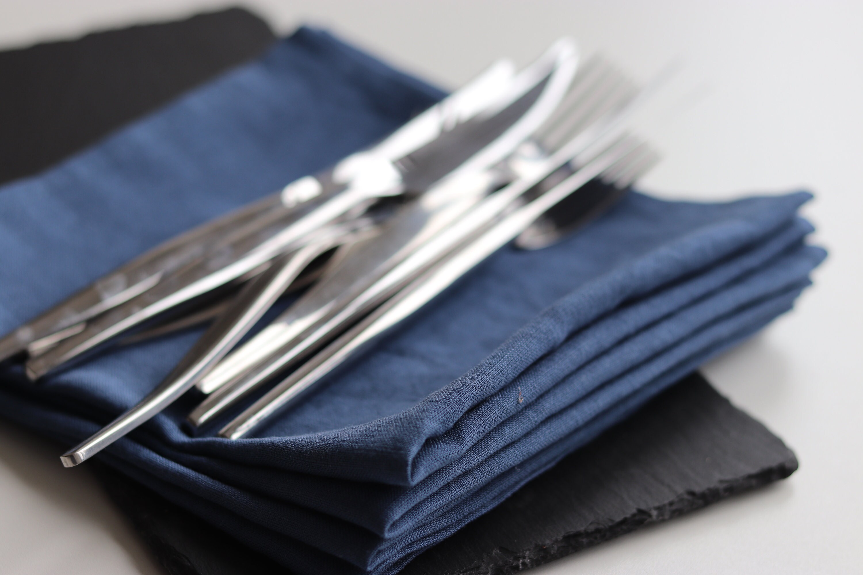 Pure Linen Napkins Blue Linen Napkins Handmade Linen Etsy