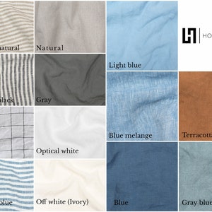 Linen fabric sample set of 2 colors. Pure 100% linen, softened, stonewashed linen fabric. Linen fabric swatches. image 2