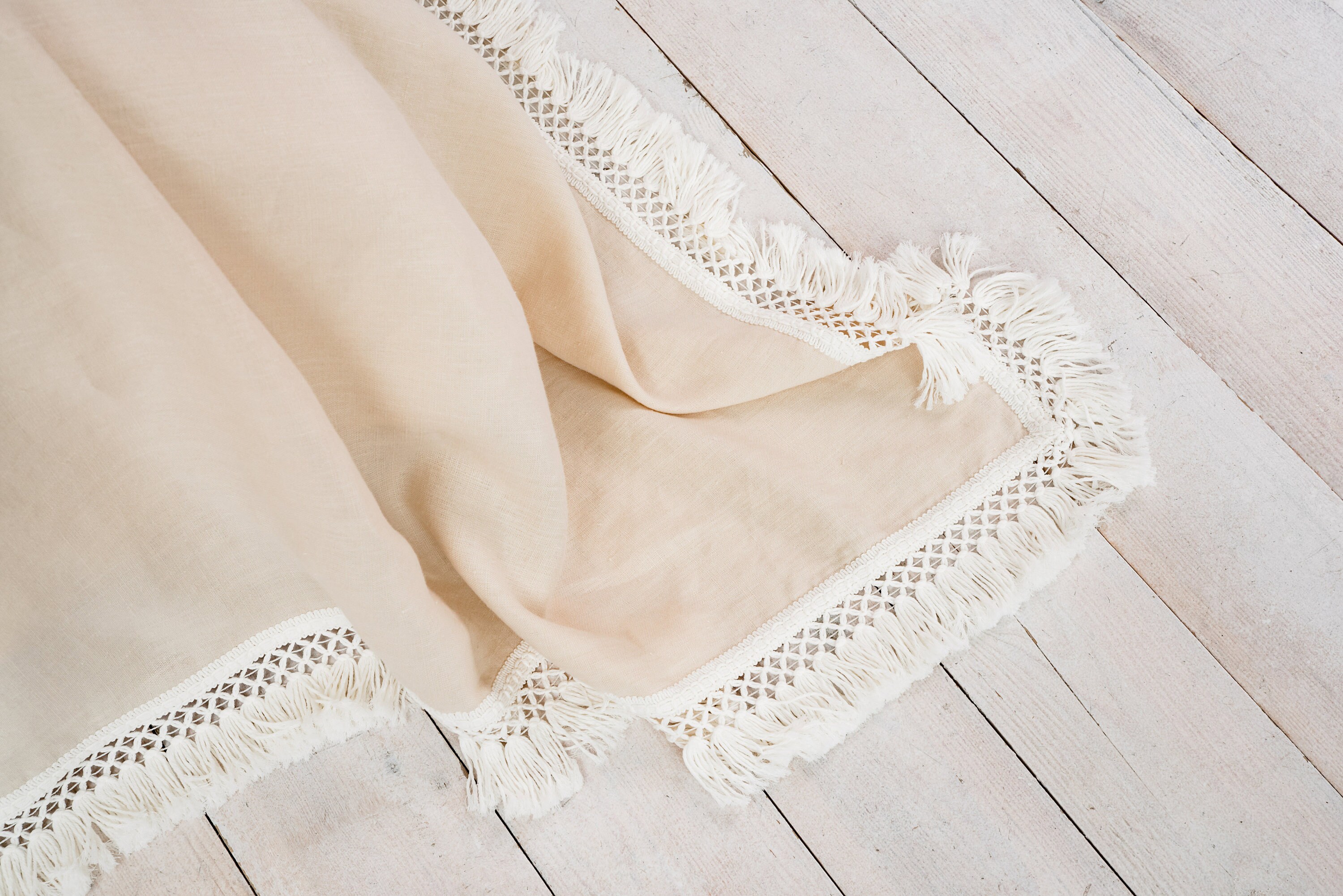 Linen bedspread with macrame Natural linen bed cover in Etsy