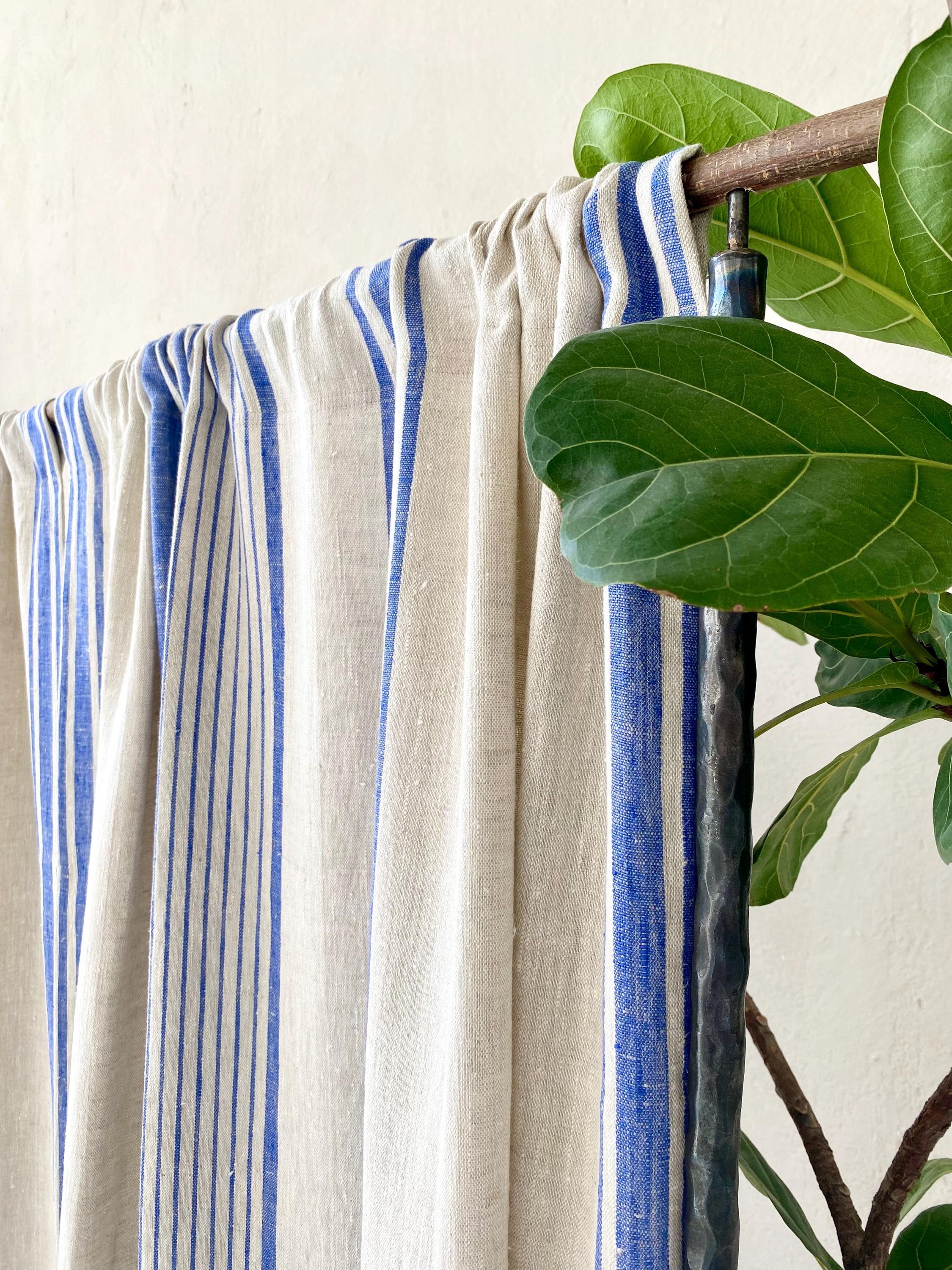 Natural French style linen curtains. Rod pocket linen curtain panel. Vintage linen curtain. Handmade Custom size curtains. Café Curtains
