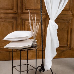 Cortinas de linho verde musgo com efeito lavado, painéis de cortina de linho com bolso para varão, cortinas de linho macias para quarto, decoração rústica para sala de estar. imagem 6