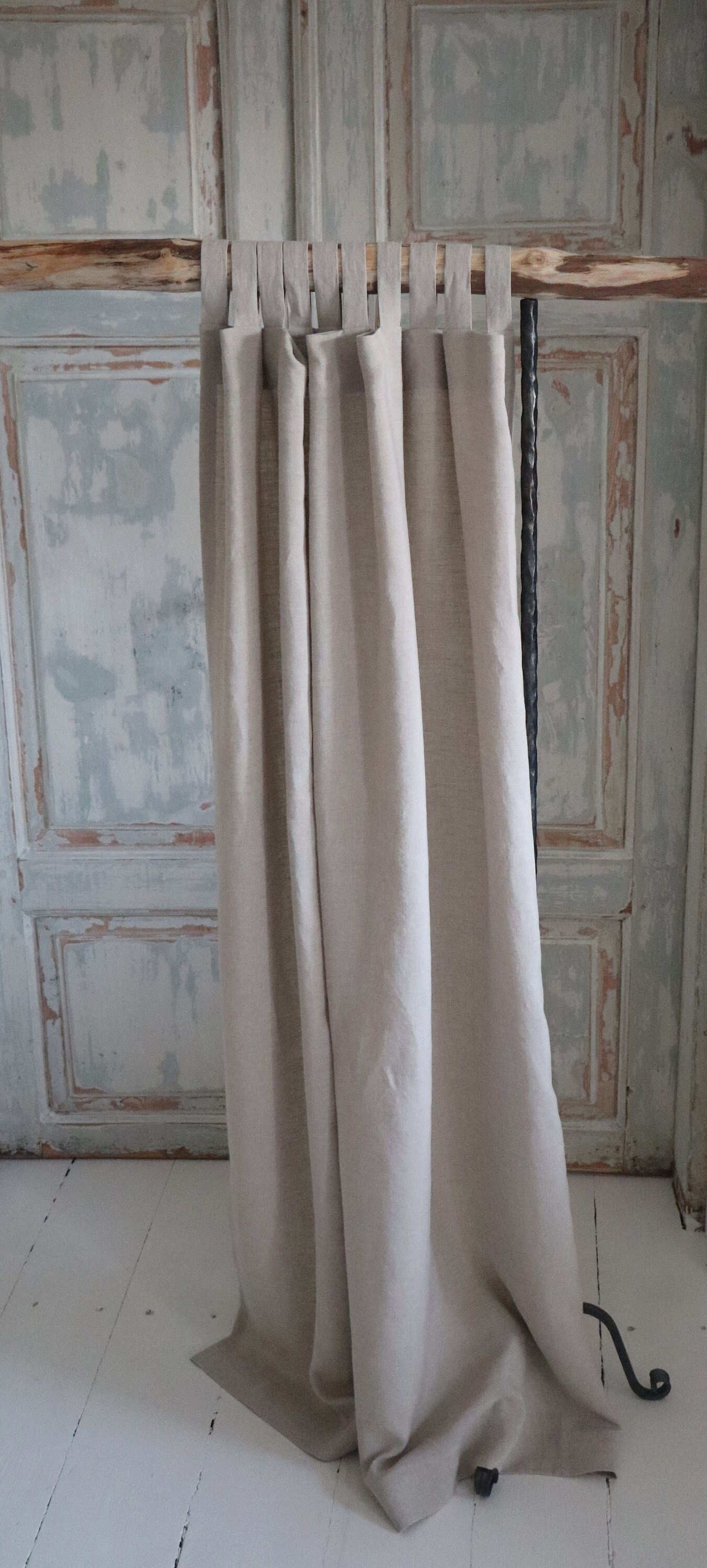 Tab Top Linen Curtain Panel Natural Linen Drapes Etsy UK