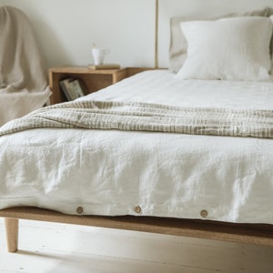 Off White (Ivory) Linen Bedding. Softened Linen Duvet Cover. Linen Duvet Cover King, Queen Size, Full Size Duvet. Natural Linen Duvet Cover.