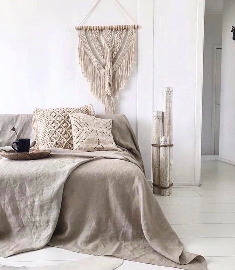 Bedspreads Natural Linen Bedspread King Queen Custom Etsy