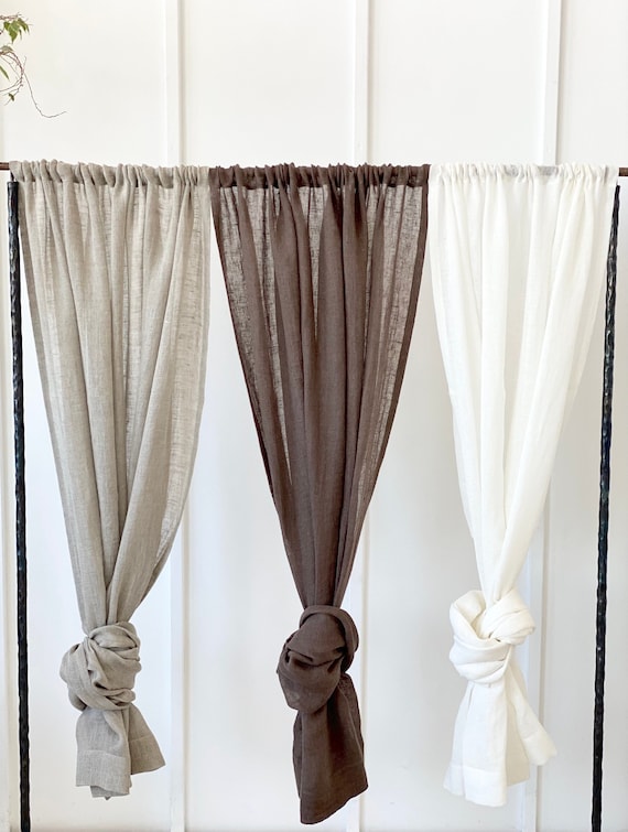 54/138 Cm Wide Lightweight Linen Curtain, Rod Pocket Linen Sheer Curtain,  Transparent Linen Drape, Linen Gauze Curtains, Light Drapery -  Canada