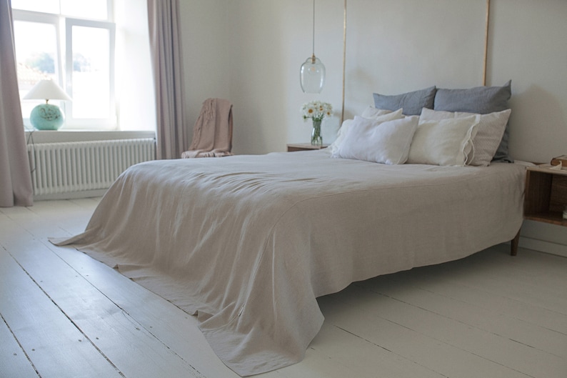 Bedspreads Natural Linen Bedspread King Queen Custom Etsy