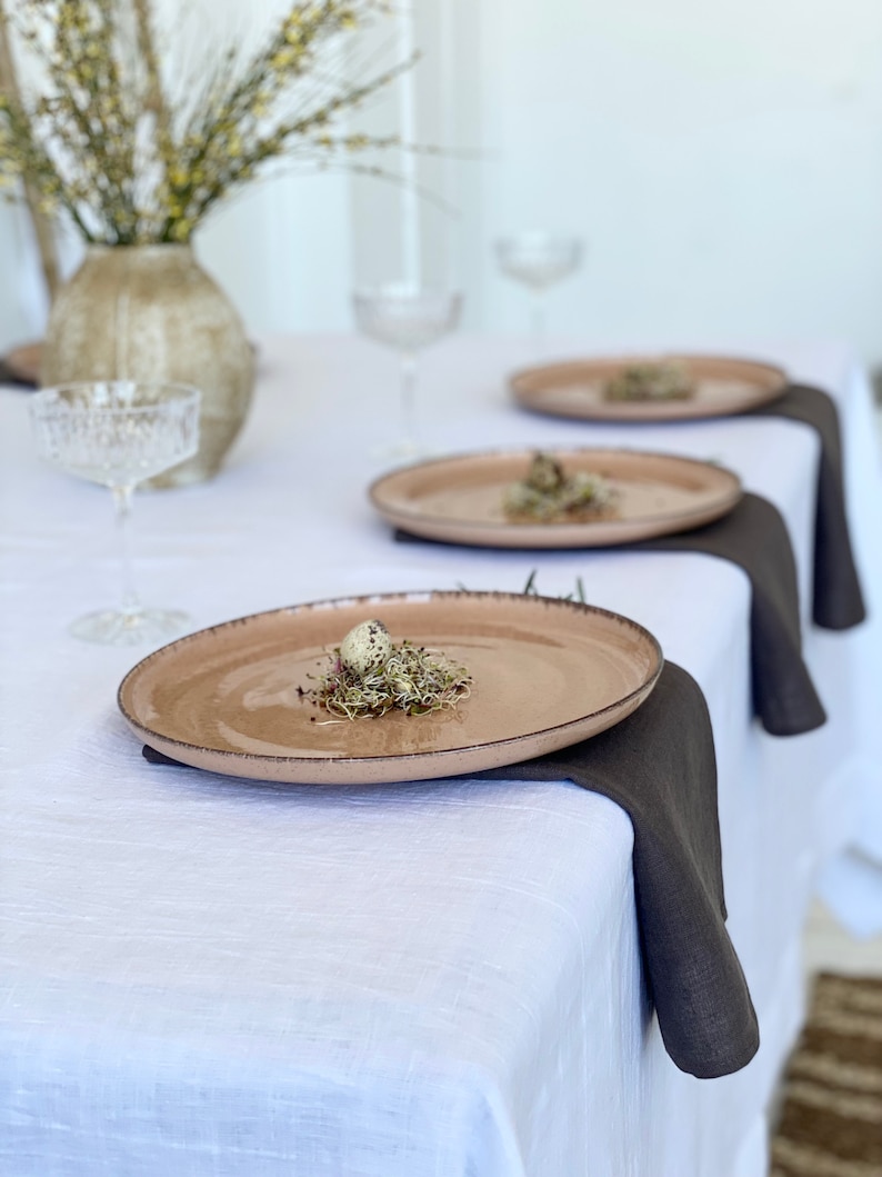 Brown Napkins. Set of Linen Napkins. Natural Stonewashed Linen Etsy