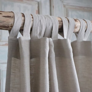 Tab Top Linen Curtain panel Natural Linen drapes Stonewashed Linen Curtain Curtains for Bedroom Custom Linen Curtain Wide Curtains image 2