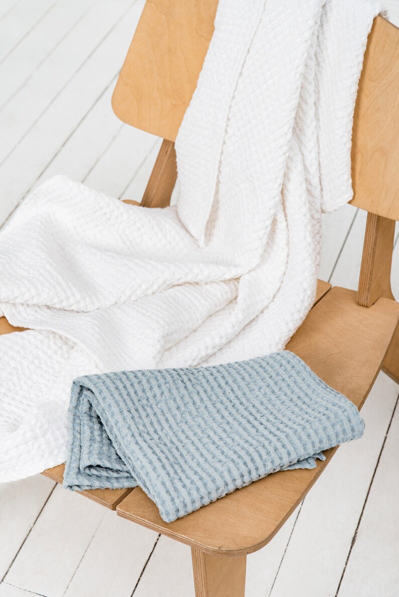 Waffle towel Waffle towel SET Linen bath towel Linen beach towel Sauna towel Face, body linen towels Bath linens Christmas gift image 1