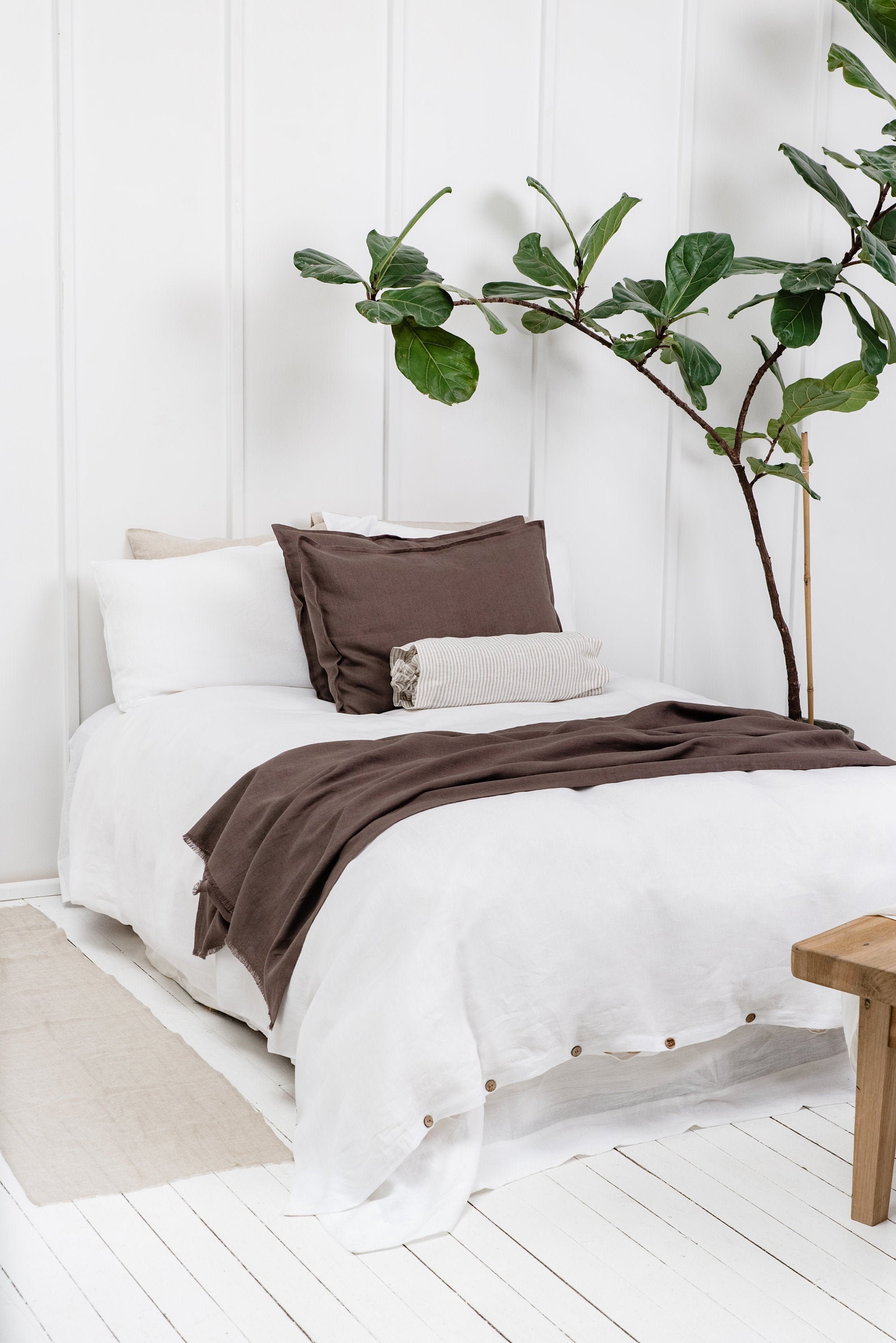 White Linen Duvet Cover. Full Queen King Size Linen Bedding. Etsy