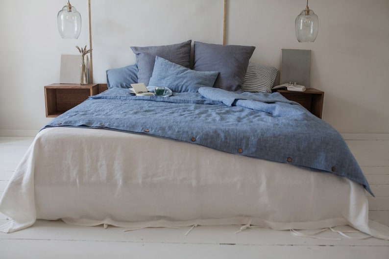Linen bedding SET Linen Duvet Cover and 2 pillowcases Queen King Double Custom Soft linen bedding Many colors zdjęcie 7