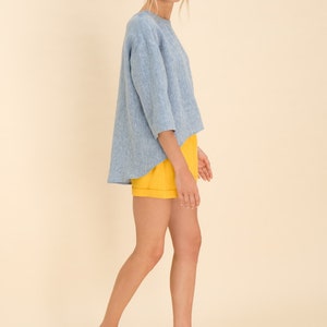 Oversized Linen Top With Sleeves. Various colors. Oversize Linen Shirt. Loose Linen Top. image 6