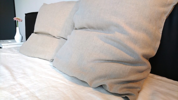 Natural Linen Pillowcase, Soft Stonewashed Linen, Envelope Closure, Natural Linen Bedding, Linen Pillow Cover