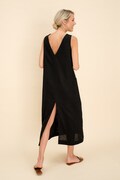 Elegant Long Linen Dress. Long Linen Dress with Big Side Pockets. Linen V-Neck dress. Comfortable Dress. Loose Linen Dress in many colors. product logo