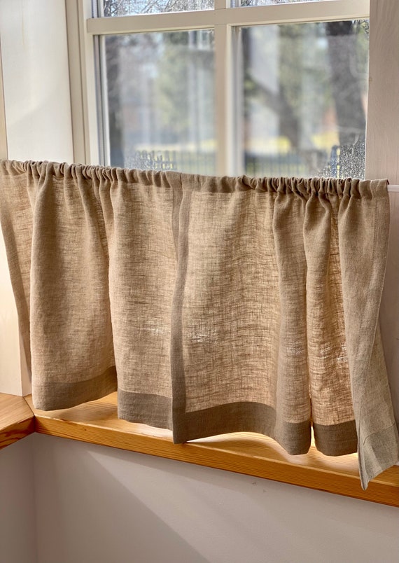 Cortinas cortas para ventanas de cafetería, pequeñas cortinas de color  marrón tostado para baño, cocina, decoración de casa de granja, 32 x 30