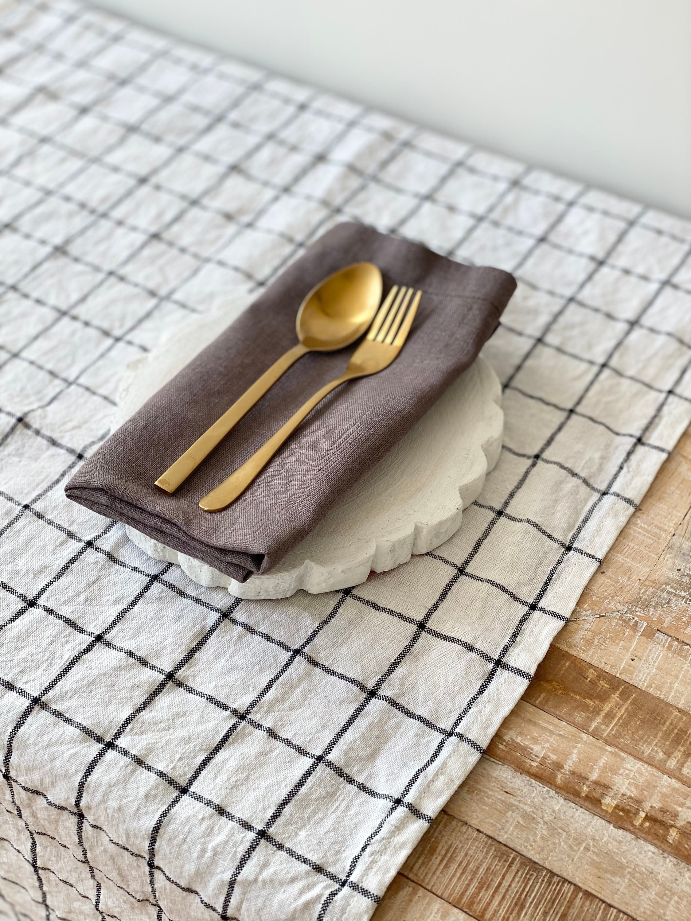 Brown Napkins. Set of Linen Napkins. Natural Stonewashed Linen Etsy